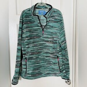 Chubbies Teal Striped Half-Zip Pullover. Size XXL